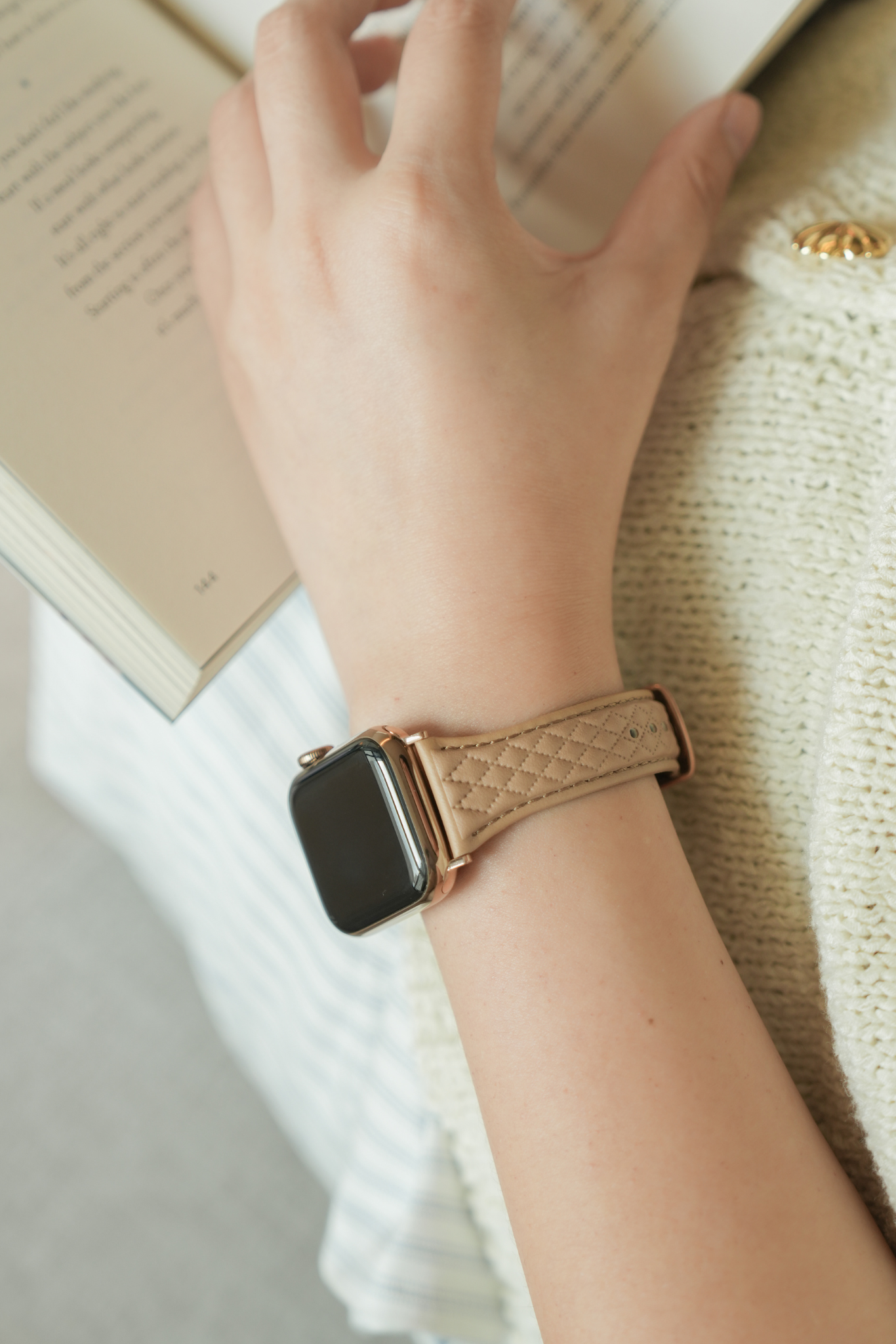 菱格珍藏 泰迪米棕 Apple Watch 真皮錶帶