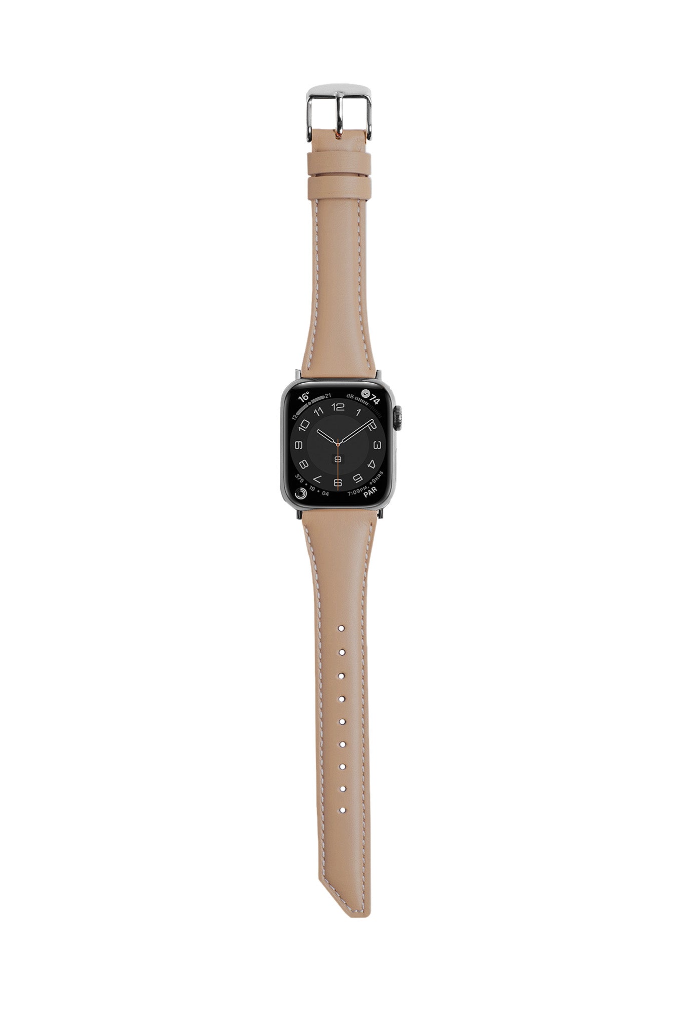 斜角油蠟牛皮 奶茶杏 Apple Watch 真皮錶帶 - BellaBia