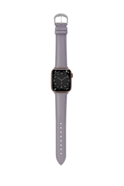 荔枝紋小牛皮 灰色 銀扣 | BellaBia Apple Watch 女性皮革錶帶