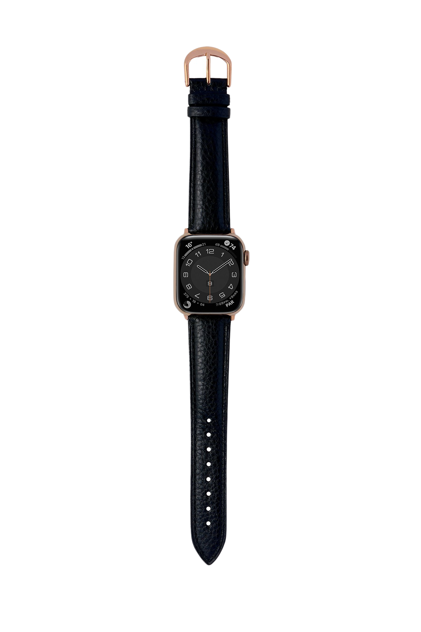 荔枝紋小牛皮 黑色 玫瑰金 女性 Apple Watch 皮革錶帶