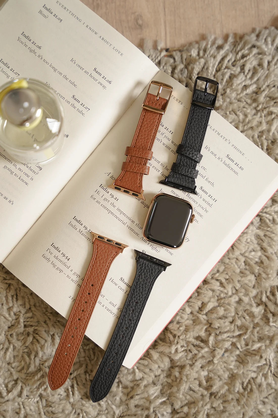  荔枝紋珍藏系列 | BellaBia Apple Watch 女性皮革錶帶