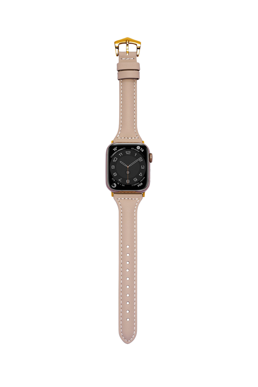 女人珍藏 奶茶杏 Apple Watch 真皮錶帶