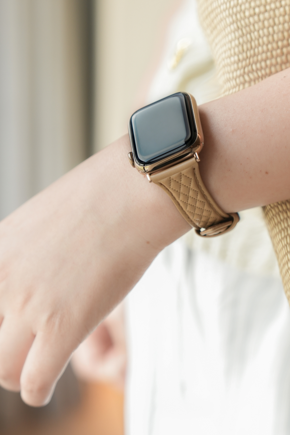 菱格珍藏 泰迪米棕 Apple Watch 真皮錶帶 | BellaBia