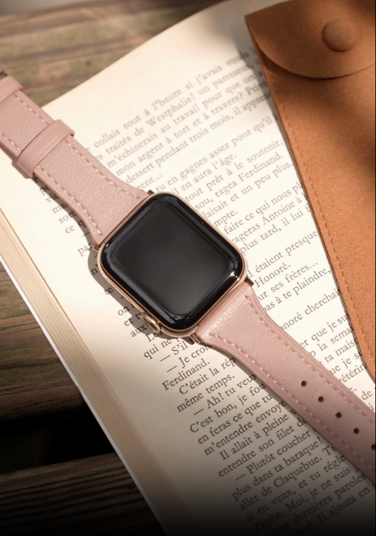 早鳥｜平紋珍藏 日暮玫瑰 Apple Watch 皮革錶帶