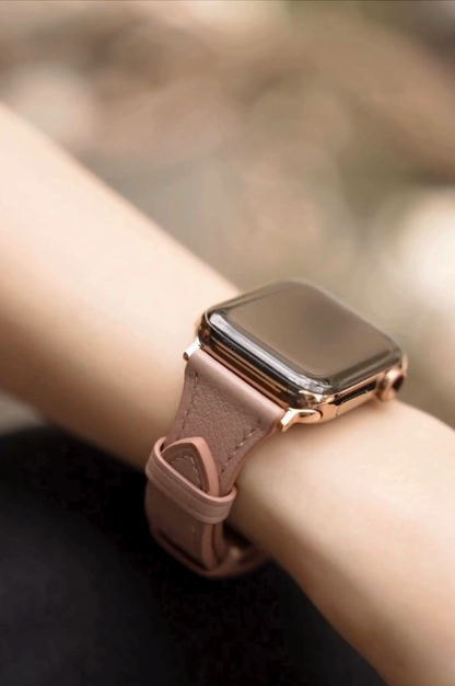 平紋珍藏 日暮玫瑰 Apple Watch 皮革錶帶