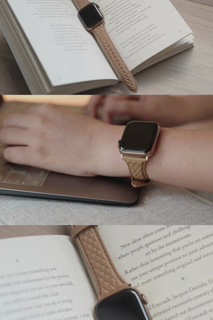 菱格珍藏 泰迪米棕 Apple Watch 真皮錶帶